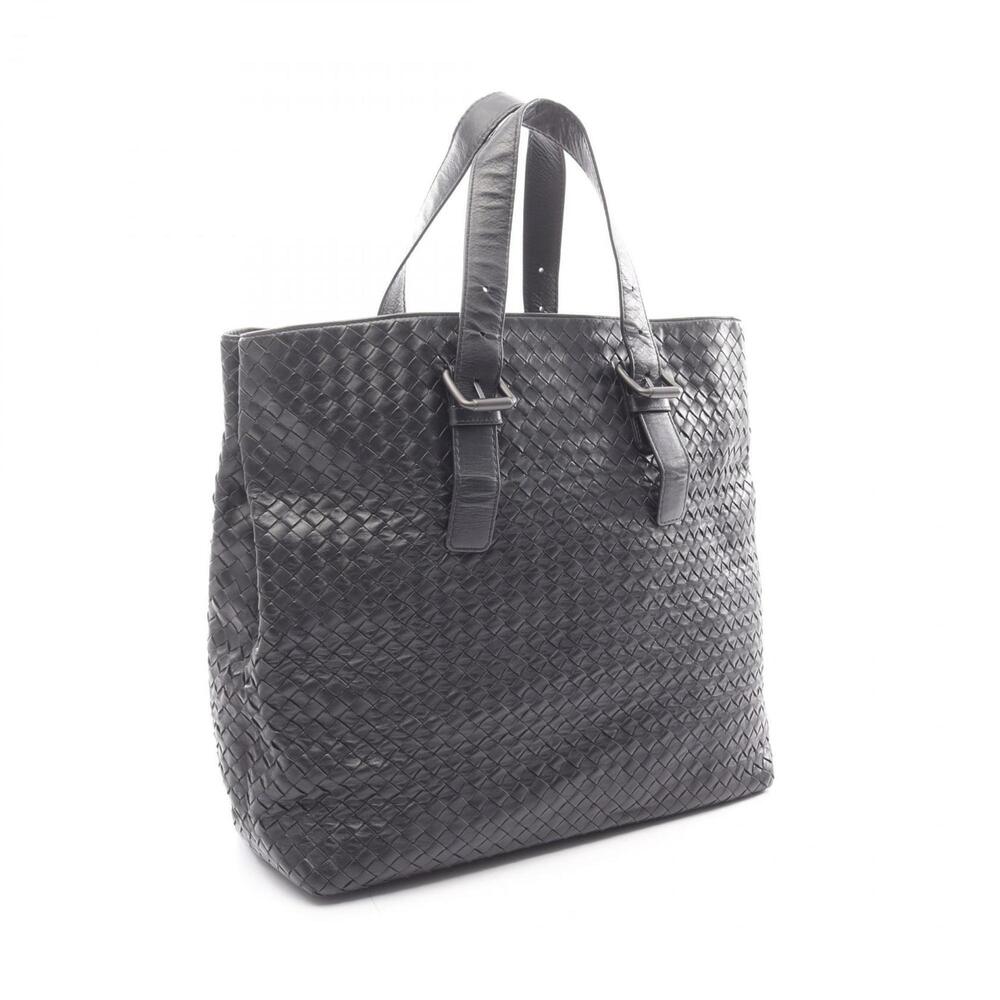 BOTTEGA VENETA Black Leather Intrecciato Tote Bag - Picture 2 of 14